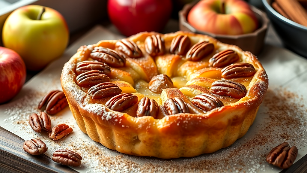 recipe for apple and pecan danish pastry tart